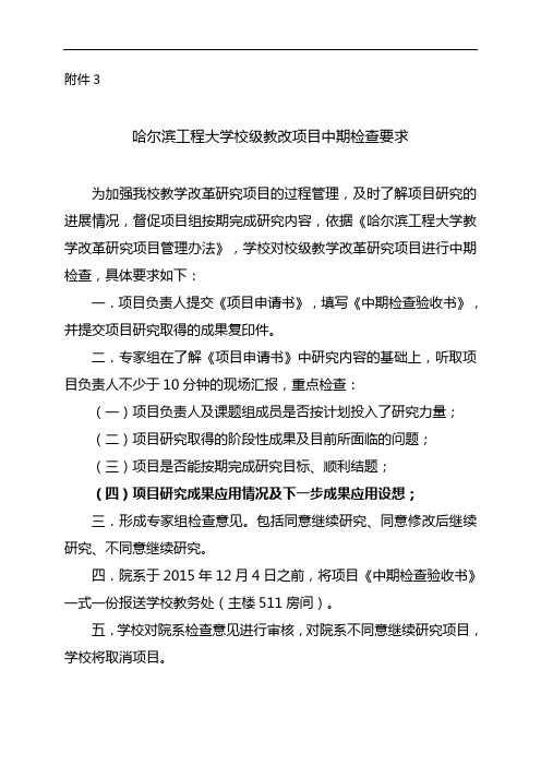 项目中期检查要求