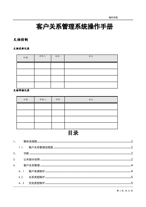 客户关系管理系统(CRM)操作手册