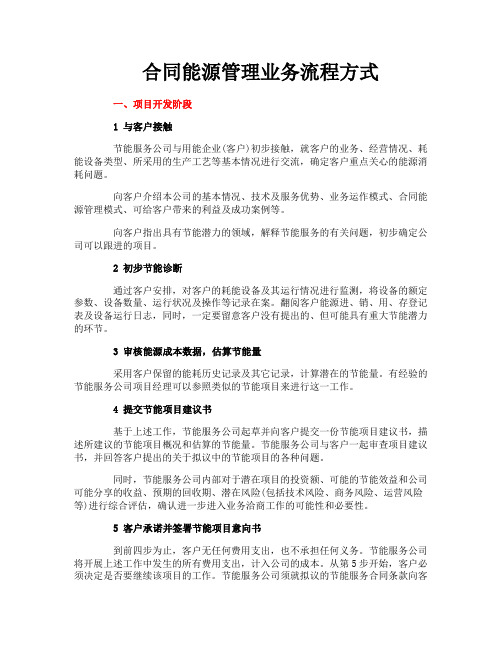 合同能源管理业务流程方式