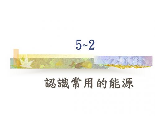 认识常用的能源