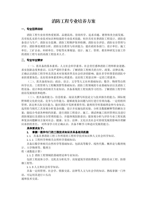 消防工程专业培养方案