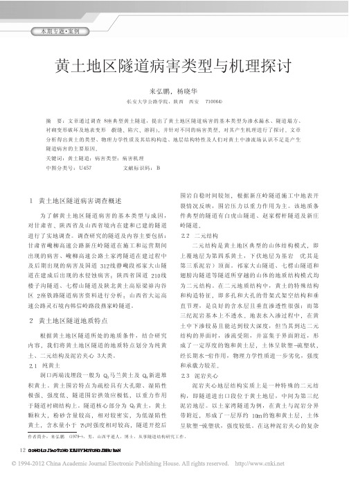黄土地区隧道病害类型与机理探讨