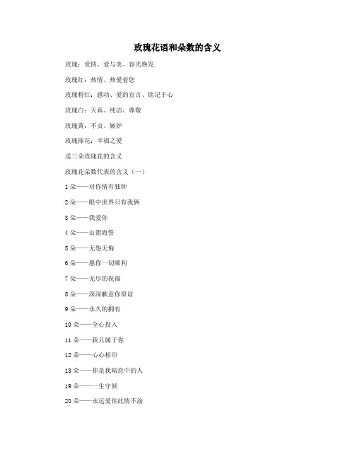 玫瑰花语和朵数的含义