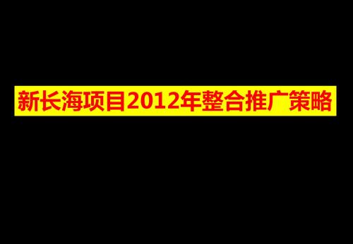 达观机构2012年1月长沙新长海项目2012年整合推广策略