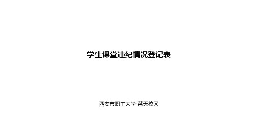 学生课堂违纪情况登记表