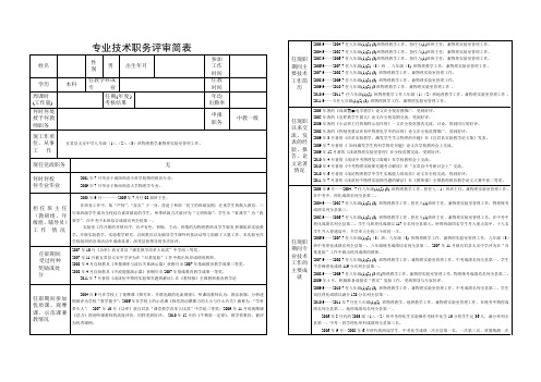 牛军虎专业技术职务评审简表