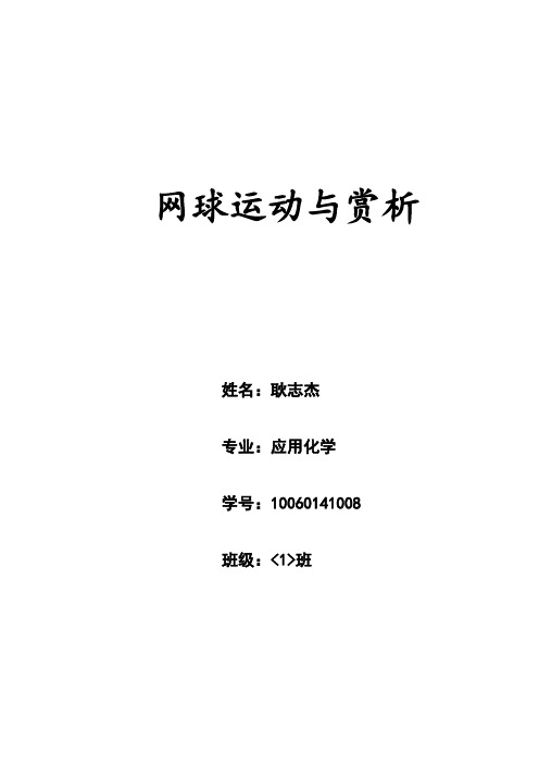 网球运动与赏析 廊坊师范学院