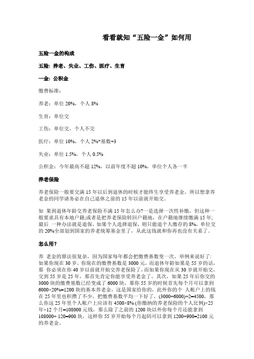教你五险一金如何用