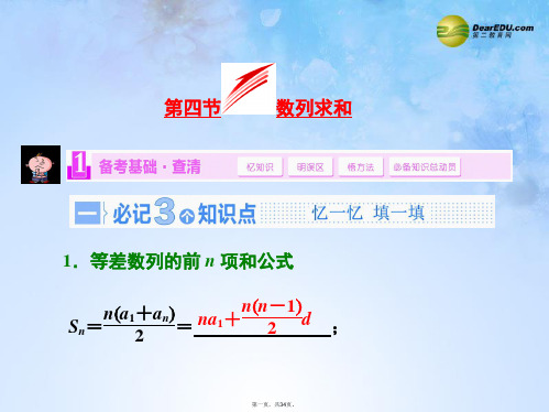 高考数学大一轮复习(备考基础查清+热点命题悟通)第五章 第四节 数列求和配套课件 理 苏教版