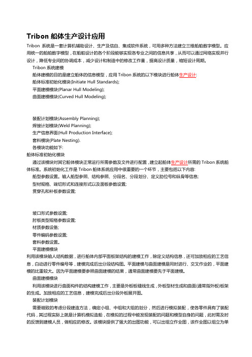 TRIBON简介和船制造建模过程