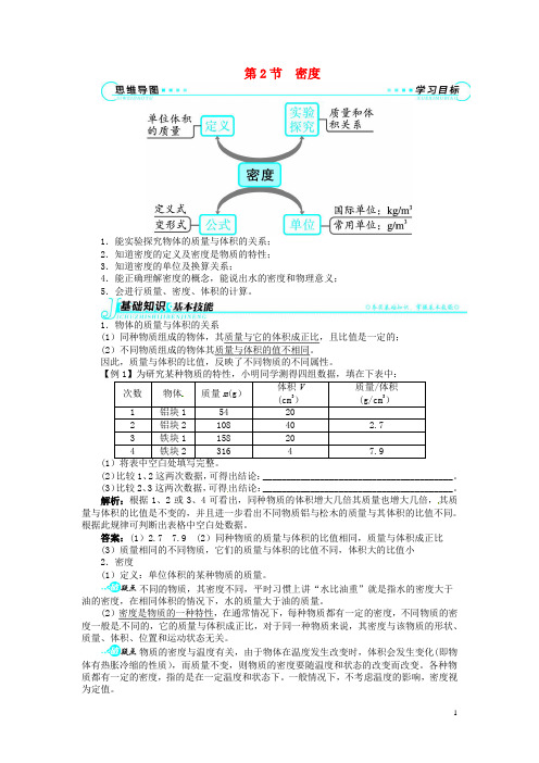 八年级物理上册 第六章 质量与密度 第2节 密度讲解与例题 (新版)新人教版