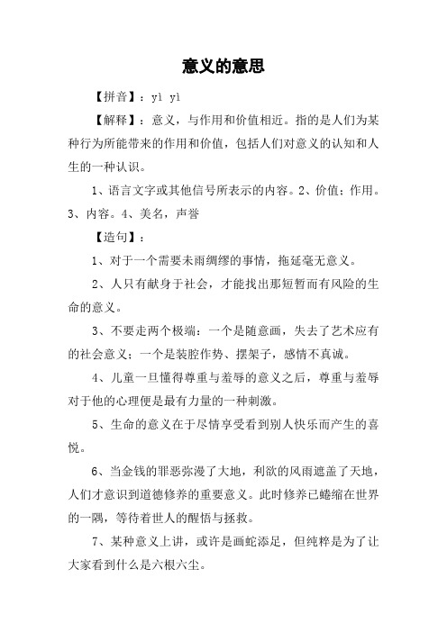 意义的意思