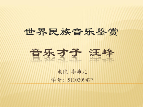 音乐才子  汪峰