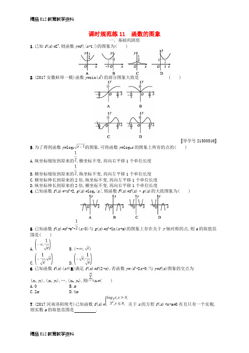 【配套K12】[学习](福建专用)2019高考数学一轮复习 课时规范练11 函数的图象 理 新人教A
