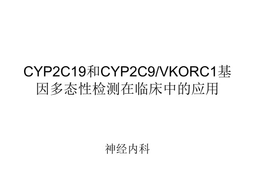 CYP2C19和CYP2C9VKORC1基因多态性检测在临床中的应用PPT课件