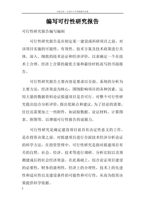 编写可行性研究报告