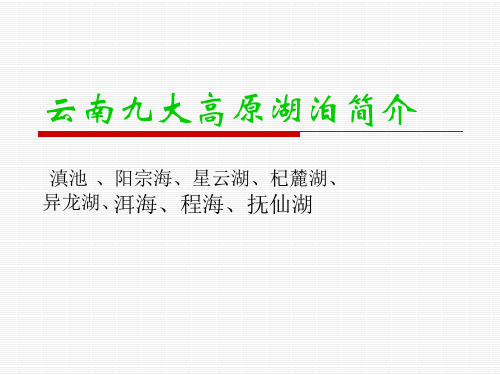 云南九大高原湖泊简介课件
