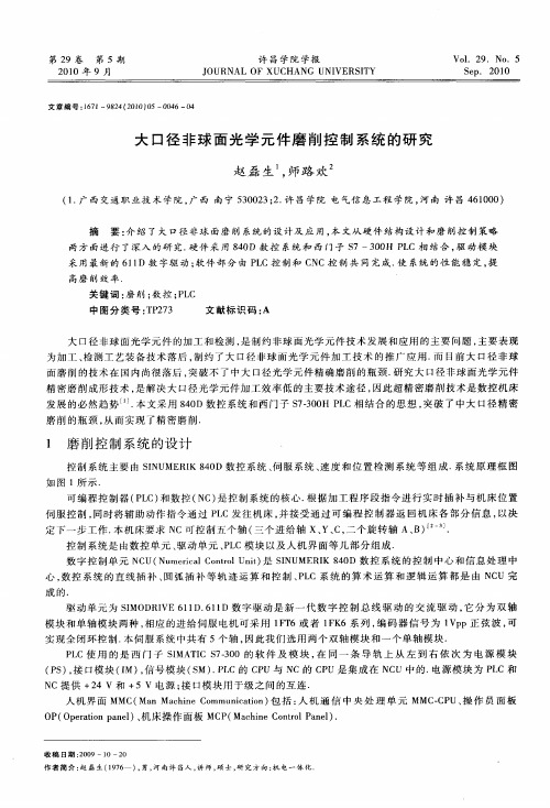 大口径非球面光学元件磨削控制系统的研究