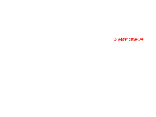 双语教学和实践心得
