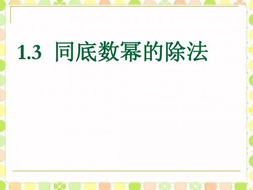 《1.3 同底数幂的除法》课件1