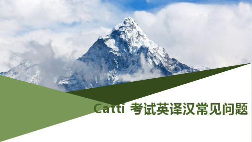 Catti 考试英译汉常见问题