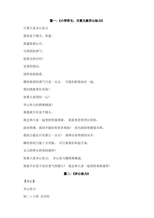 有关齐心协力的作文