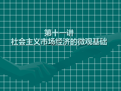第十一讲_社会主义市场经济的微观基础