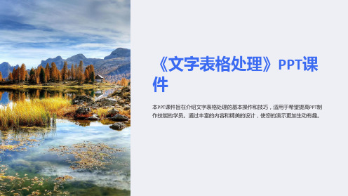 《文字表格处理》课件