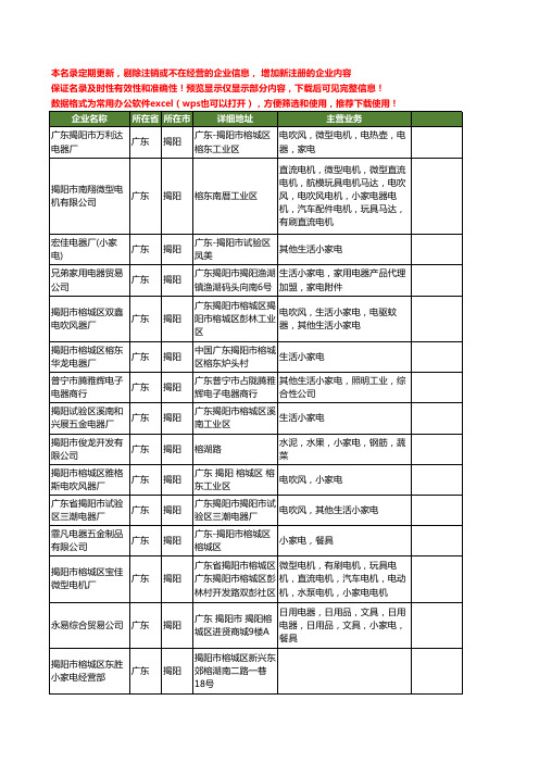 新版广东省揭阳小家电工商企业公司商家名录名单联系方式大全46家