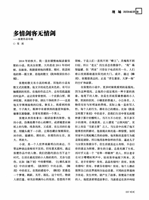 多情剑客无情剑——张楚作品印象