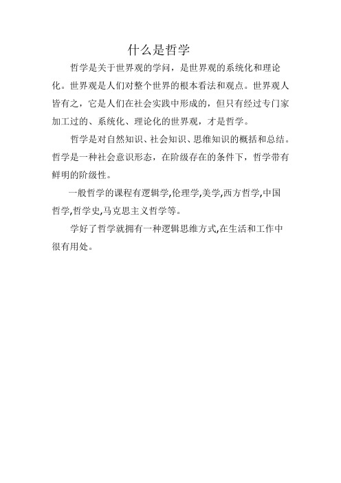 什么是哲学