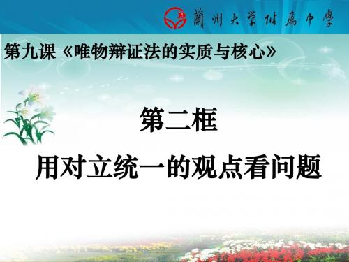 用对立统一观点看问题——2014公开课课件