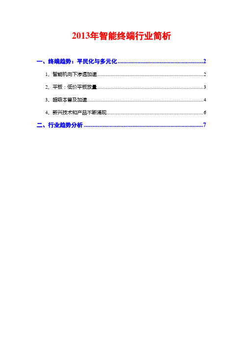 2013年智能终端行业简析
