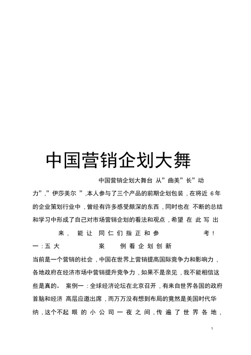 中国营销企划大舞台模板