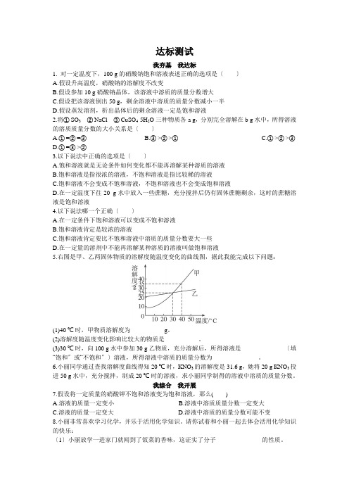 《海水“晒盐”》配套练习 2022年九年级化学附答案