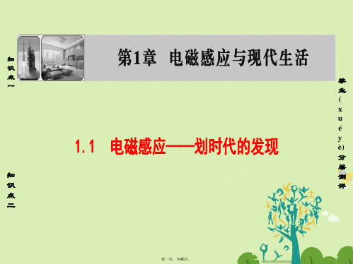 高中物理第1章电磁感应与现代生活1.1电磁感应划时代的发现课件沪科版选修32