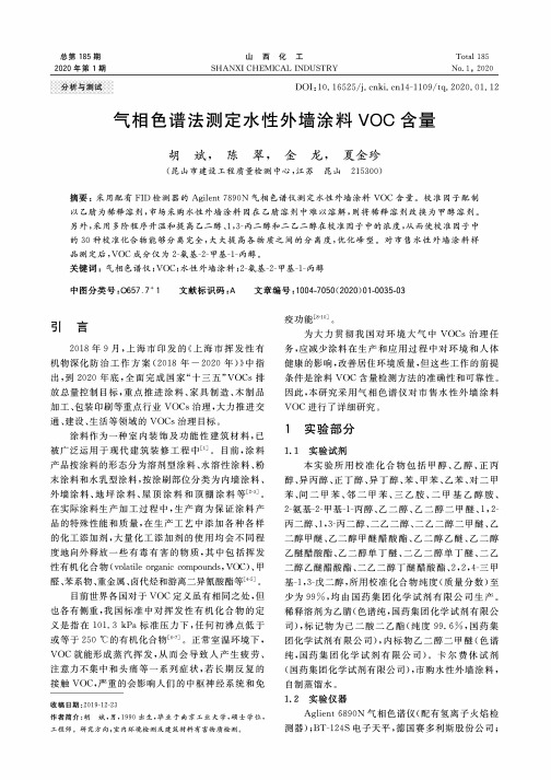 气相色谱法测定水性外墙涂料voc含量