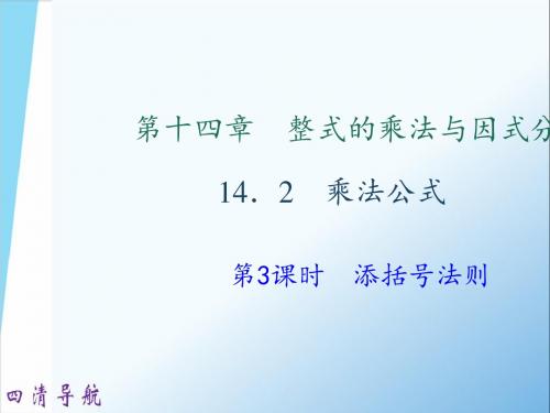 14.2 乘法公式 第3课时 添括号法则