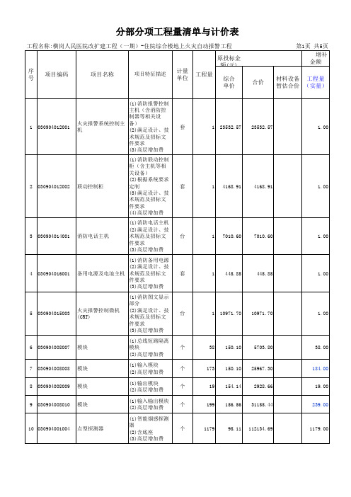 智能化分部分项工程量清单与计价表