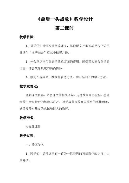 《最后一头战象》第二课时
