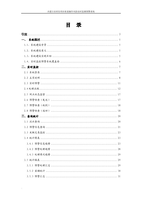 某商业银行风险实时预警系统操作手册精选word范本