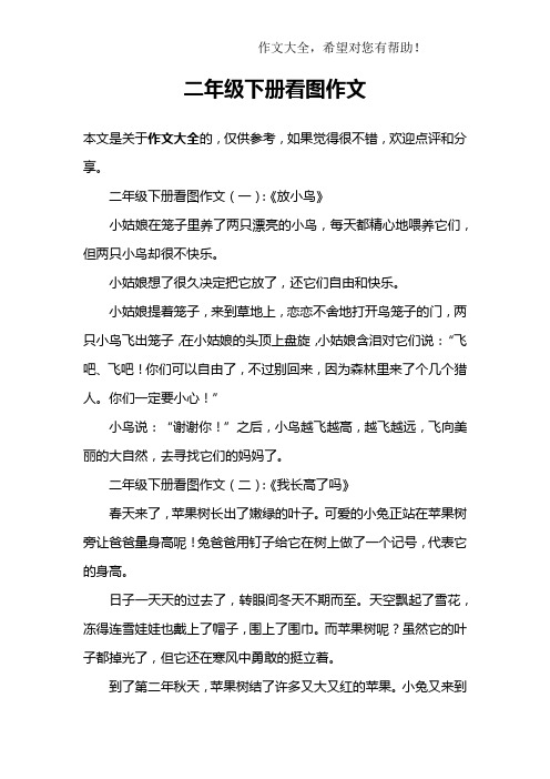 二年级下册看图作文