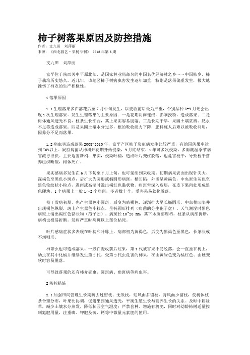 柿子树落果原因及防控措施    