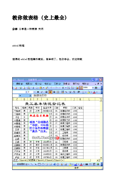 比较全面的excel表格模板制作教程