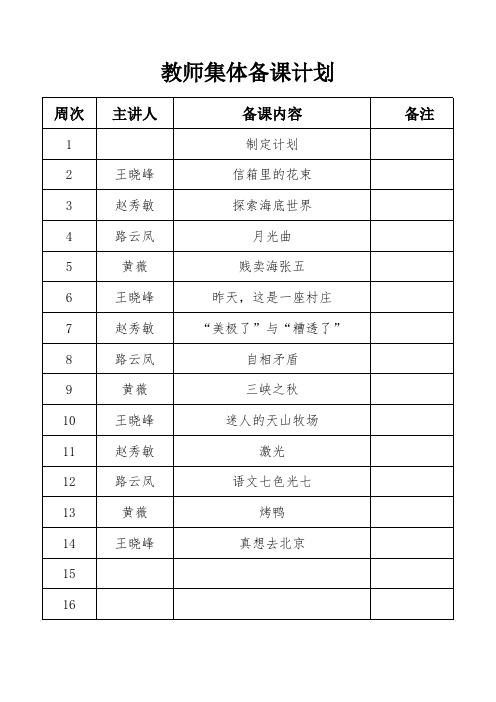 第一周五年下数学集体备课计划