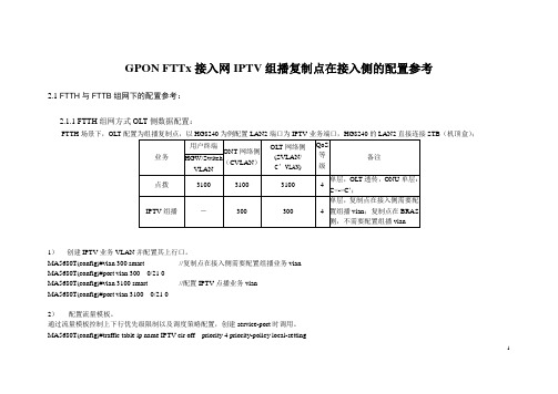 GPON FTTx接入网IPTV组播复制点在接入侧的配置参考-V1.2-A-精简板