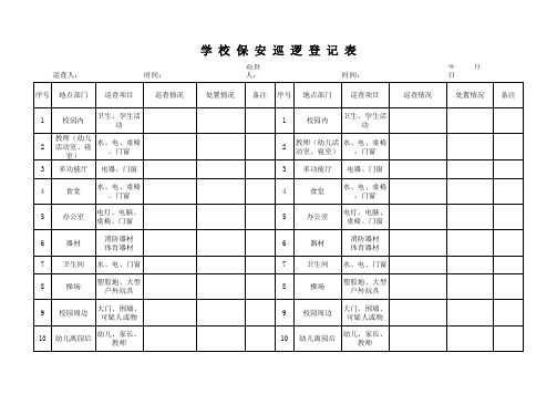 学校保安巡逻登记