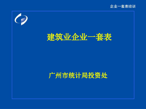 建筑业企业一套表 精品