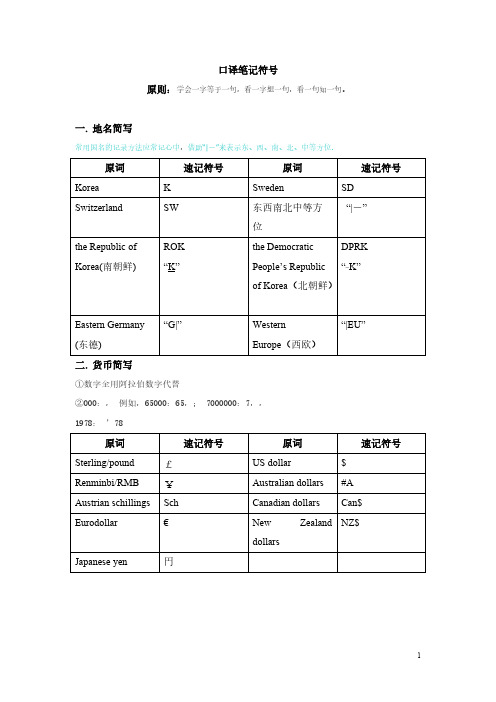 口译笔记符号 含解释-推荐下载