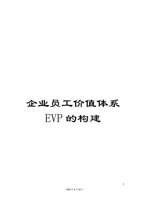 企业员工价值体系EVP的构建